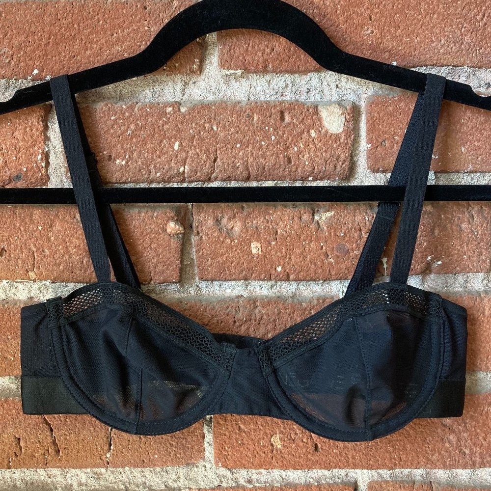 NEGATIVE Black Mesh Balconette Bra